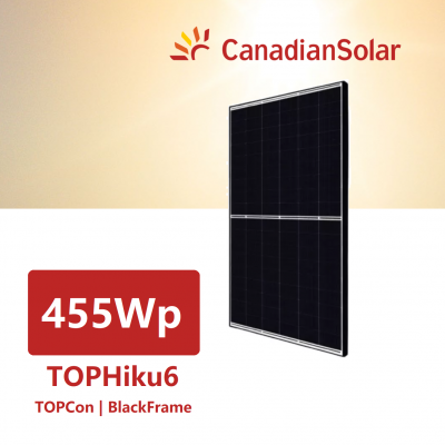 Panou fotovoltaic 455 Wp monocristalin Canadian Solar TOPHiKu6, CS6.1-54TD-455 (TOPCon) (BlackFrame)