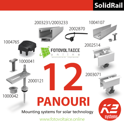 Structura 12 panouri fotovoltaice (2 siruri x 6 panouri), acoperis tabla Structura 12 panouri fotovoltaice (2 siruri x 6 panouri), acoperis tabla