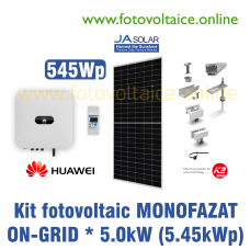 Kit fotovoltaic monofazat ON-GRID 5.45kWp (HUAWEI, JA-Solar 545Wp, K2 Systems)