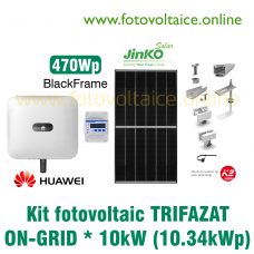 Kit fotovoltaic trifazat ON-GRID 10.34kWp (HUAWEI, JINKO 470Wp, K2 Systems)