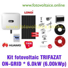 Kit fotovoltaic trifazat ON-GRID 6.00kWp (HUAWEI, LONGi 375Wp, K2 Systems)