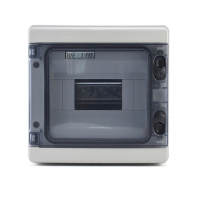 Cofret electric / tablou electric neechipat, plastic, model HA-8WAY, 8 module, etans (IP65)
