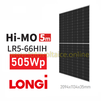 Panou fotovoltaic 505 Wp monocristalin LONGi Solar, LR5-66HIH-505M (HiMO-5m) (SilverFrame)