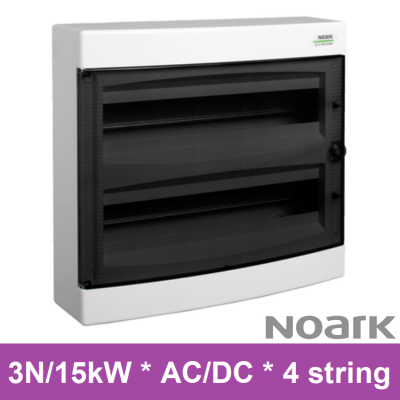 Tablou electric sistem fotovoltaic AC/DC, 4 siruri, putere invertor 15kW, trifazat (NOARK)