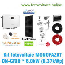 Kit fotovoltaic monofazat ON-GRID 6.37kWp (SUNGROW, JA-Solar, K2 Systems)